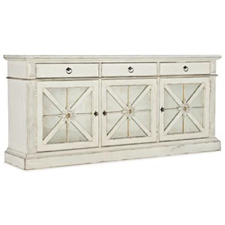 Transitional Premier Entertainment Console with Built-in Outlet